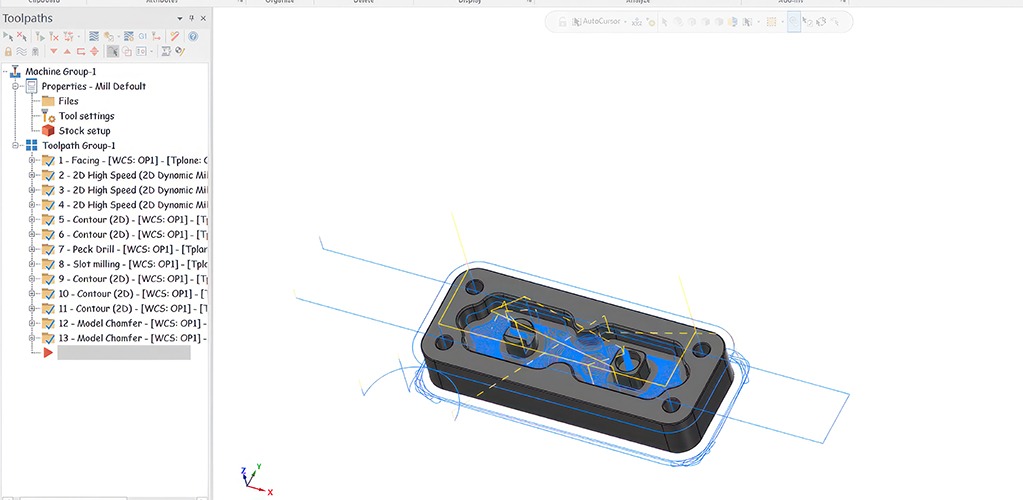 Mastercam screenshot displaying student-created CNC toolpaths for a test piece, featuring toolpath options and design elements relevant to machining education at Ariel Technologies.